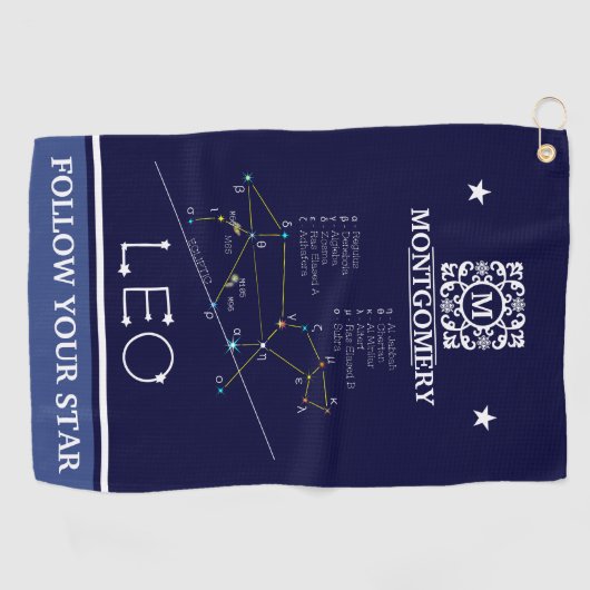 Zodiac Constellation Leo Golfhanddoek (Horizontaal)