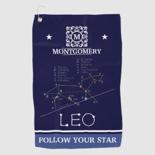 Zodiac Constellation Leo Golfhanddoek