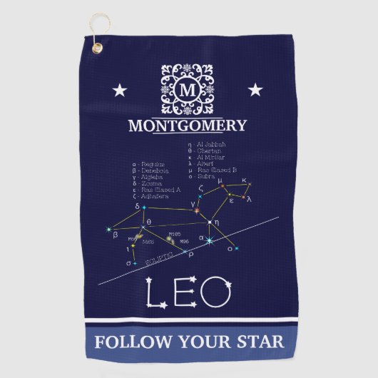 Zodiac Constellation Leo Golfhanddoek (Voorkant)