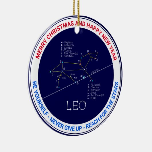 Zodiac Constellation Leo Keramisch Ornament (Rechts)