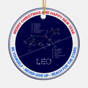 Zodiac Constellation Leo Keramisch Ornament