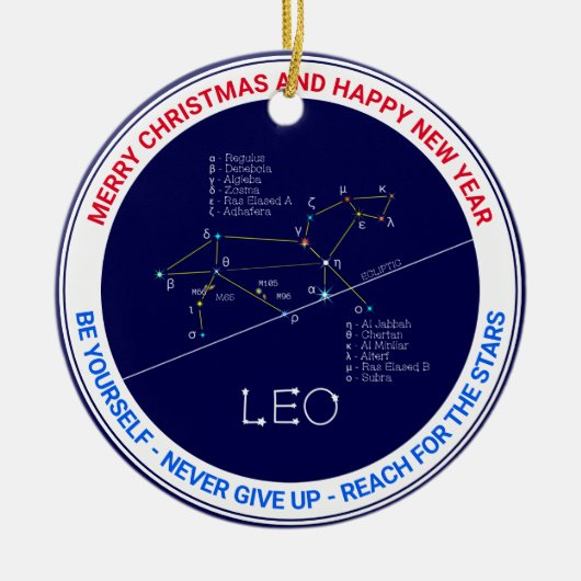 Zodiac Constellation Leo Keramisch Ornament (Voorkant)