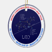 Zodiac Constellation Leo Keramisch Ornament (Links)
