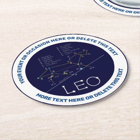 Zodiac Constellation Leo Ronde Kartonnen Onderzetter (Gebogen)