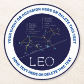 Zodiac Constellation Leo Ronde Kartonnen Onderzetter (Voorkant)