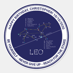 Zodiac Constellation Leo Ronde Sticker