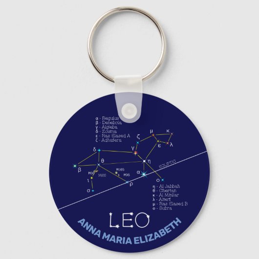 Zodiac Constellation Leo Sleutelhanger (Voorkant)