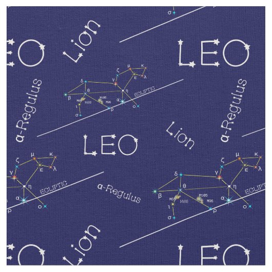 Zodiac Constellation Leo Stof (Close Up)
