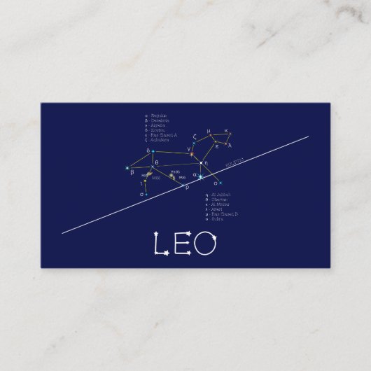 Zodiac Constellation Leo Visitekaartje (Voorkant)