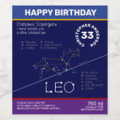 Zodiac Constellation Leo Wijn Etiket (Enkel label)