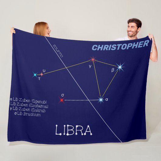 Zodiac Constellation Libra Fleece Deken (In situ)