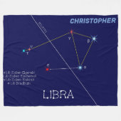 Zodiac Constellation Libra Fleece Deken (Voorkant (Horizontaal))