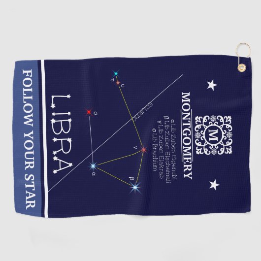 Zodiac Constellation Libra Golfhanddoek (Horizontaal)