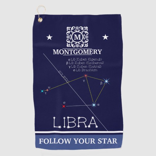 Zodiac Constellation Libra Golfhanddoek (Voorkant)
