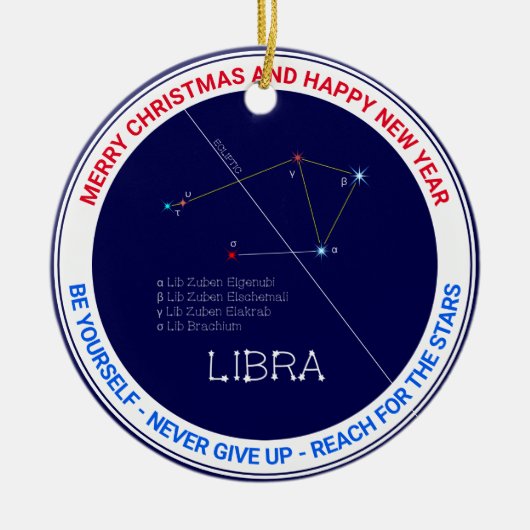 Zodiac Constellation Libra Keramisch Ornament (Voorkant)