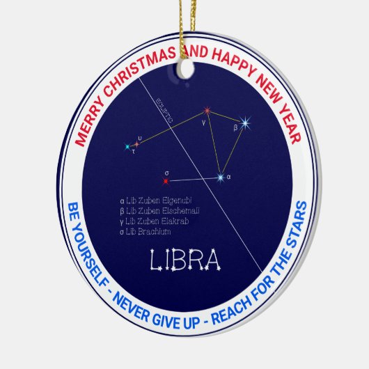 Zodiac Constellation Libra Keramisch Ornament (Links)