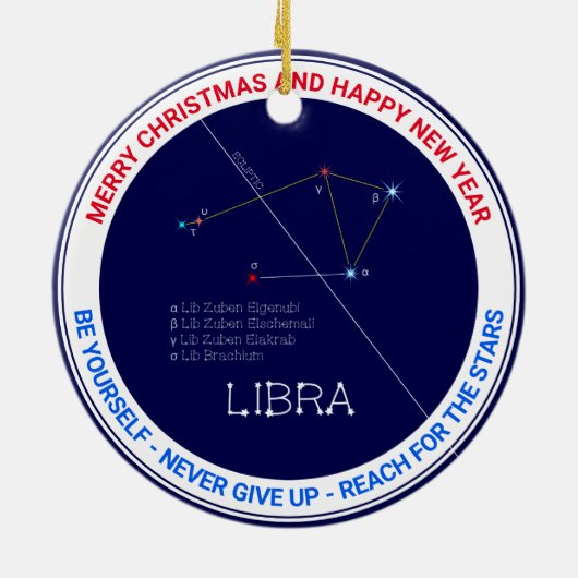 Zodiac Constellation Libra Keramisch Ornament (Achterkant)