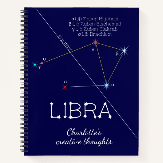 Zodiac Constellation Libra Notitieboek (Voorkant)