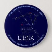 Zodiac Constellation Libra Ronde Button 4,0 Cm (Voorkant)