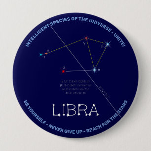 Zodiac Constellation Libra Ronde Button 4,0 Cm