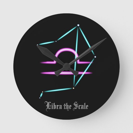 Zodiac Constellation Libra  Ronde Klok (Voorkant)
