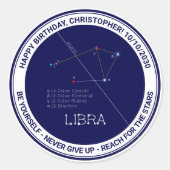 Zodiac Constellation Libra Ronde Sticker (Voorkant)