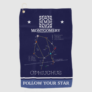 Zodiac Constellation Ophiuchus Golfhanddoek