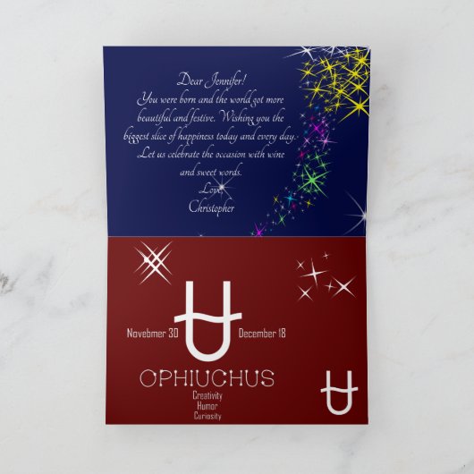 Zodiac Constellation Ophiuchus Kaart (Binnen)