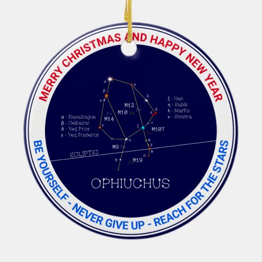 Zodiac Constellation Ophiuchus Keramisch Ornament (Achterkant)
