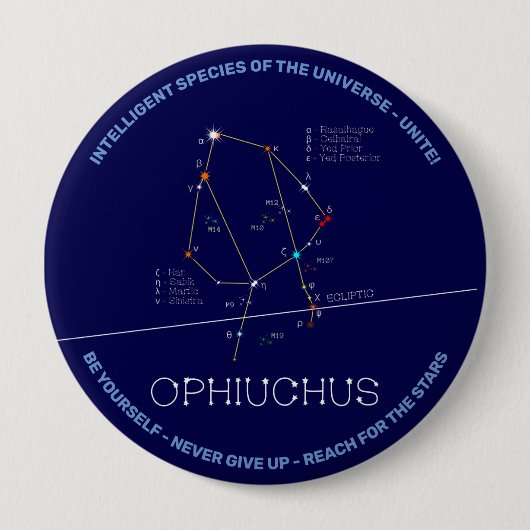 Zodiac Constellation Ophiuchus Ronde Button 4,0 Cm (Voorkant)