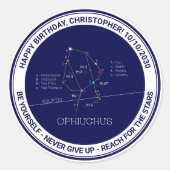 Zodiac Constellation Ophiuchus Ronde Sticker (Voorkant)