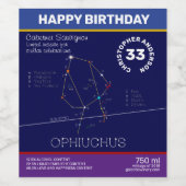 Zodiac Constellation Ophiuchus Wijn Etiket (Enkel label)