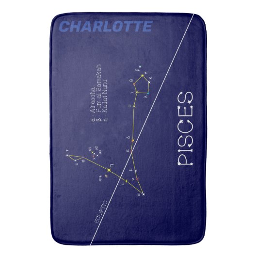 Zodiac Constellation Pisces Badmat (Voorkant Verticaal)