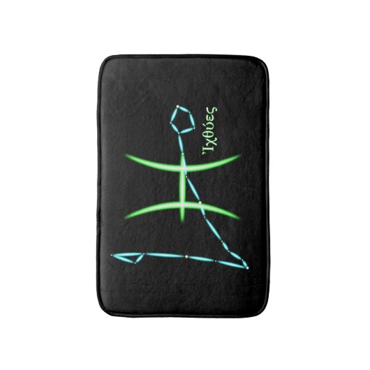 Zodiac Constellation Pisces Bath Mat (Voorkant Verticaal)