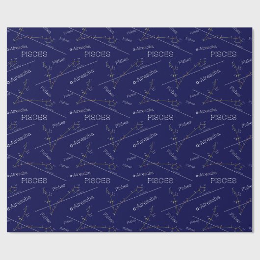 Zodiac Constellation Pisces Cadeaupapier (Vlak)