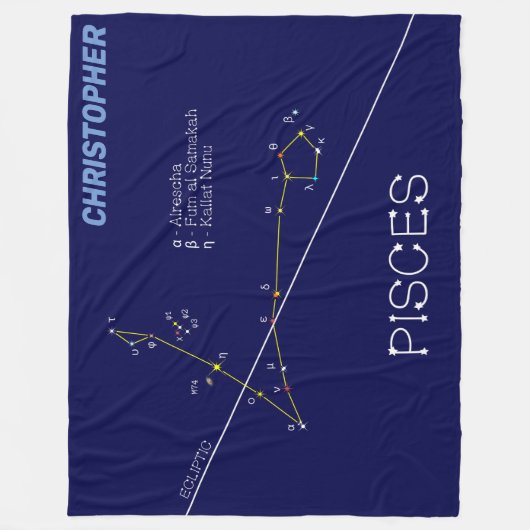 Zodiac Constellation Pisces Fleece Deken (Voorkant)