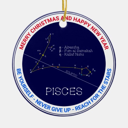 Zodiac Constellation Pisces Keramisch Ornament (Voorkant)