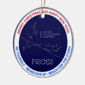 Zodiac Constellation Pisces Keramisch Ornament (Links)