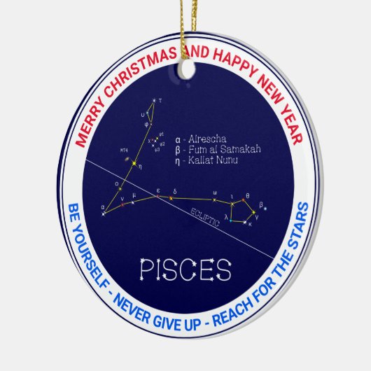 Zodiac Constellation Pisces Keramisch Ornament (Links)