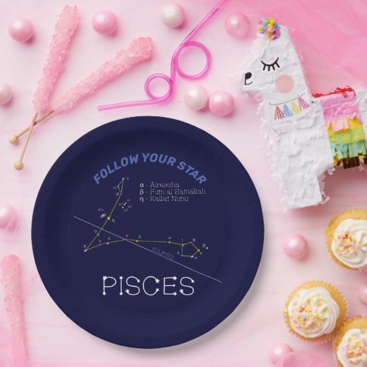 Zodiac Constellation Pisces Papieren Bordje (Feest)