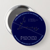 Zodiac Constellation Pisces Ronde Button 4,0 Cm (Voorkant /achterkant)