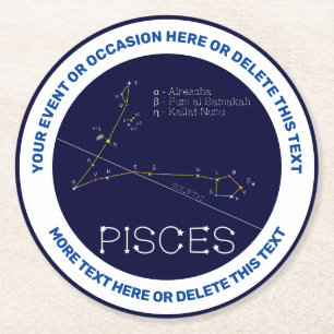Zodiac Constellation Pisces Ronde Kartonnen Onderzetter