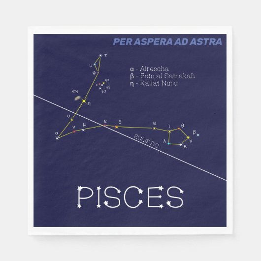 Zodiac Constellation Pisces Servet (Voorkant)