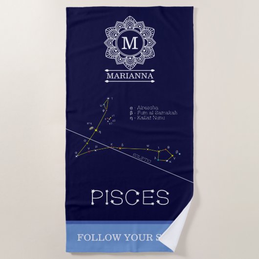 Zodiac Constellation Pisces Strandlaken (Voorkant)