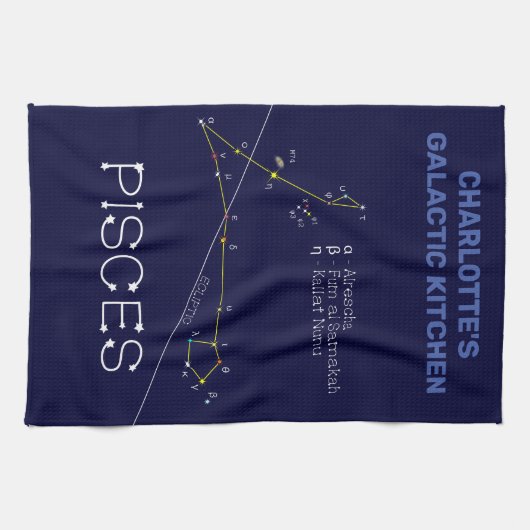 Zodiac Constellation Pisces Theedoek (Horizontaal)