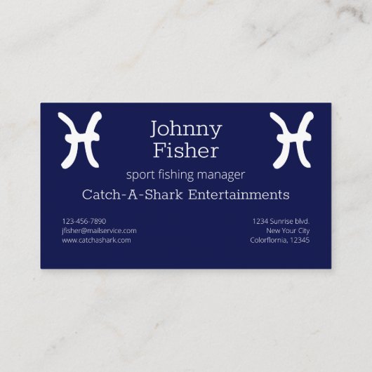 Zodiac Constellation Pisces Visitekaartje (Achterkant)