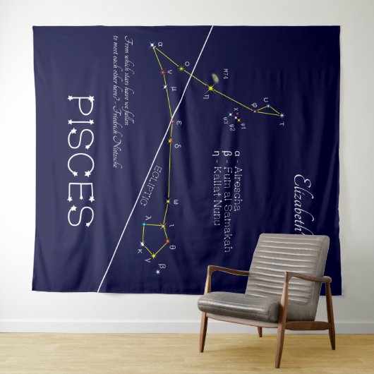 Zodiac Constellation Pisces Wandkleed (In Situ (horizontaal))