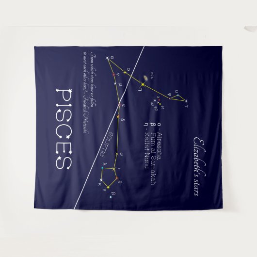 Zodiac Constellation Pisces Wandkleed (Voorkant (horizontaal))
