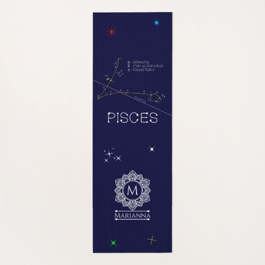 Zodiac Constellation Pisces Yogamat (Achterkant)