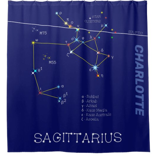 Zodiac Constellation Sagittarius Douchegordijn (Voorkant)